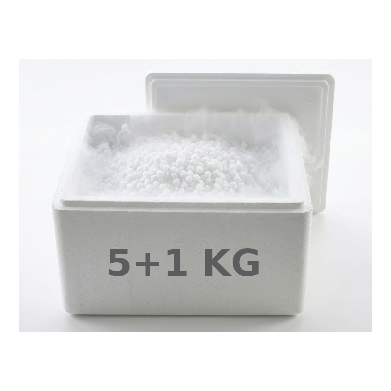 Suchy lód 6kg (5+1) Granulat 16mm + Styrobox | O-fish.pl