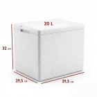 Termobox styrobox pudełko styropianowe na żywność 39.5x29.5x30 cm TB260